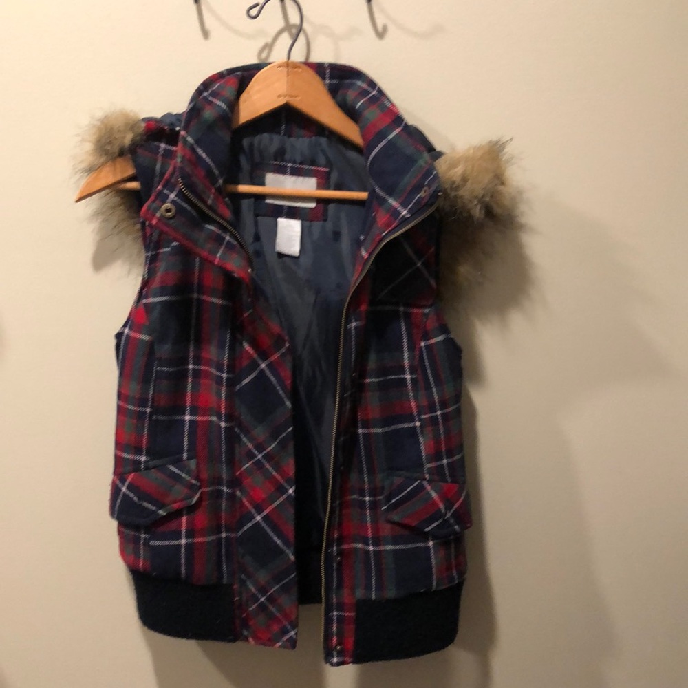 Delia*s xs plaid hooded vest